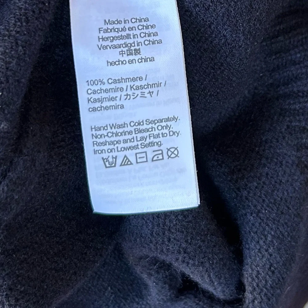 NWT J.Crew $278 Relaxed midweight cashmere V-neck sweater Navy Abyss Blue Sz S